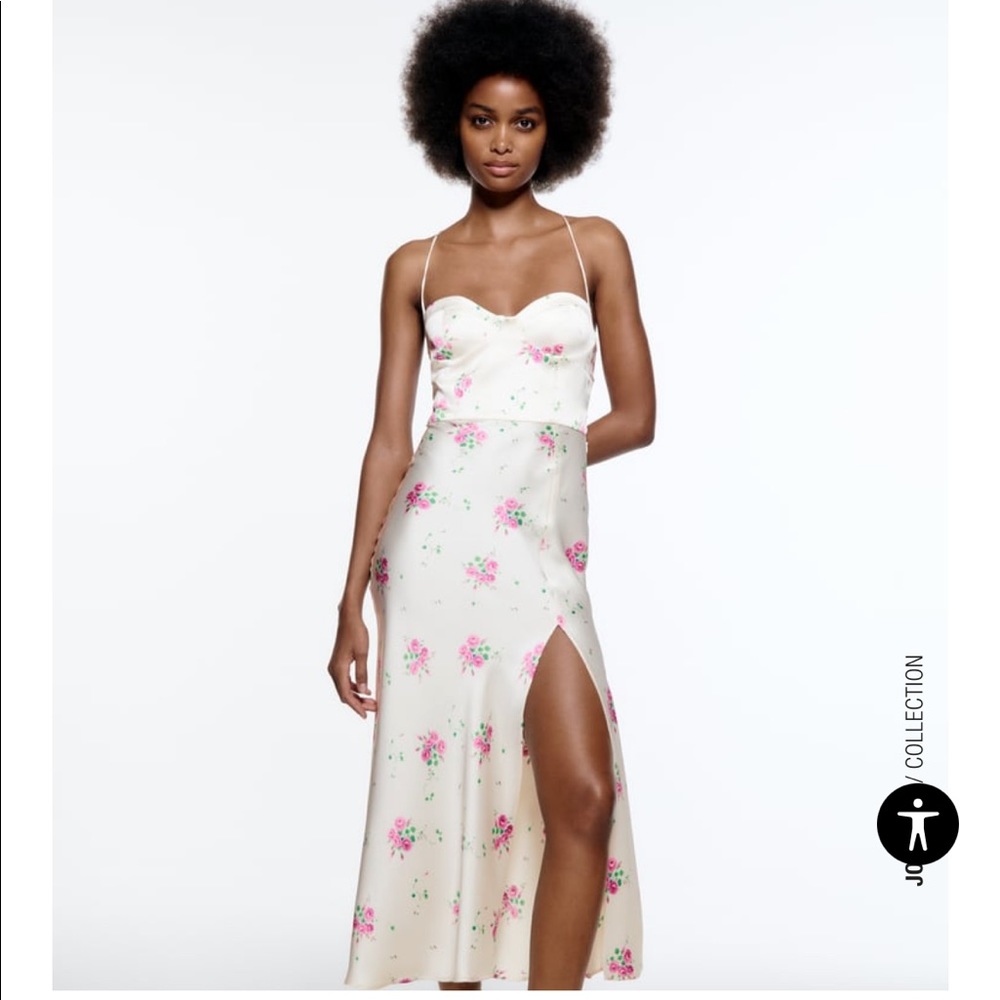 Satin Print Zara midi dress